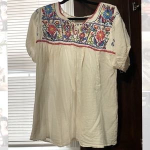 Vintage Hand-embroidered Mexican Top